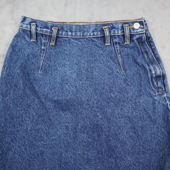 Jordache Skirt Womens 10 Blue Flat Front Side Zip Button Above Knee Length - Picture 8 of 16
